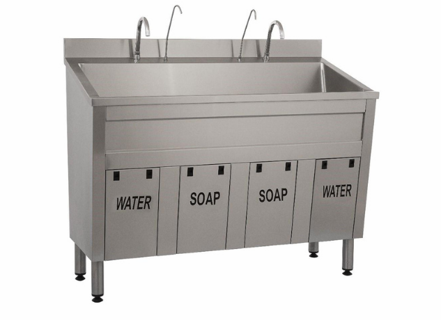 Surgical Scrub Unit, Double, Knee Operated